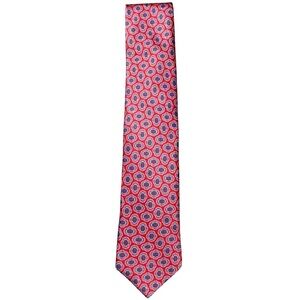 Brioni Red Floral Medallion Silk Tie – Hand Made in Italy